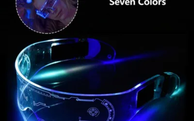 LED brýle na párty (transparentní) Cyberpunk – přepínání barev