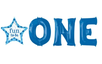 Fóliové balónky FUN TO BE ONE – MODRÉ, 4 kusy