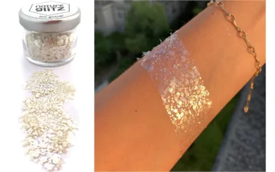 Třpytky na pokozku + vlasy + bradu – glitrové lesklé ozdoby – Glitter prach 10g (Bílý)