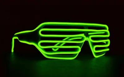 Brýle neonové mrížované – Zelené