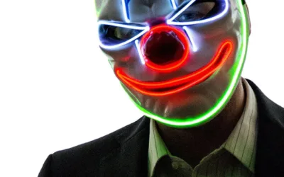 Blikající LED maska ​​vícebarevná – Joker