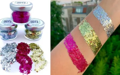 Třpytivý prach na tělo – glitrové lesklé ozdoby na obličej a vlasy – Glitter 3x 10g MIX GLAMOUR