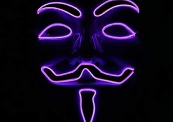 Vendetta maska LED – fialová