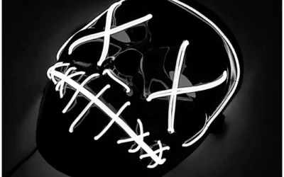 Halloween maska LED svítící – Purge (Bílá)