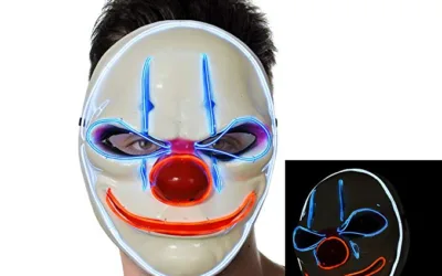 LED svítící masky na obličej – Klaun