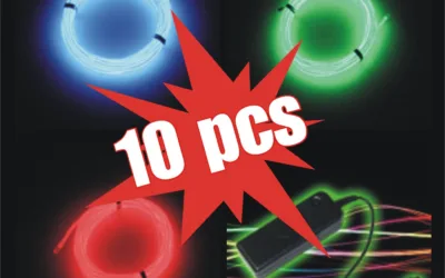 Párty Neon Vlákno 2,3 mm + El Inverter 2x 1,5 V AA – 10x Pack