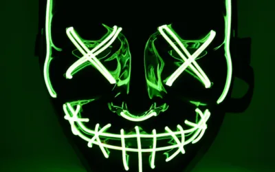 Halloween masky Purge LED – Zelená