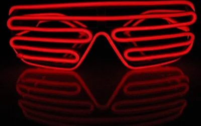 LED Brýle mrížované – Červené