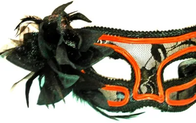 Škraboška neonově – oranzova