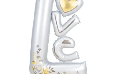 Amscan Stojící balónek “LOVE” BÍLO-ZLATÝ