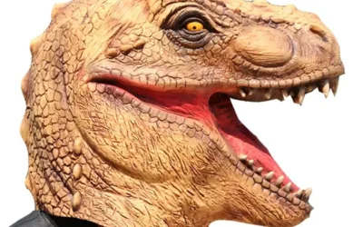 Dinosaurus T-rex – silikonová maska na obličej a hlavu pro děti i dospělé